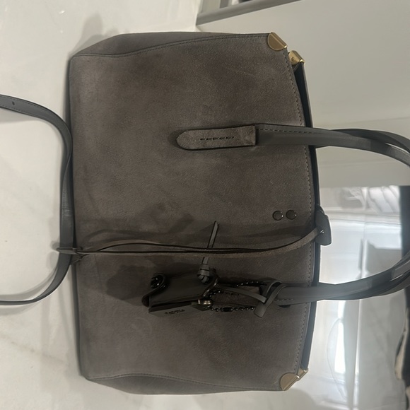 Grey Suede Coach Cooper Carryall - Picture 7 of 8